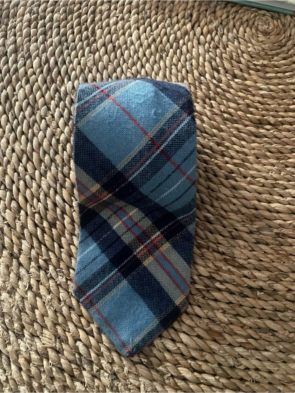Blue Plaid Men's Tie